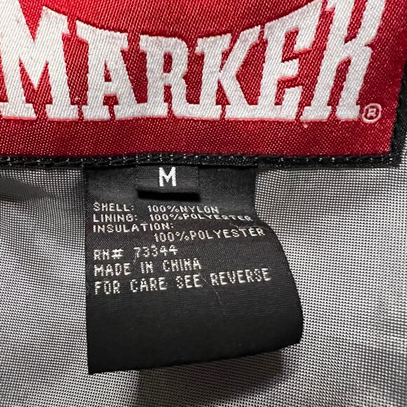 Vintage Marker Ski Jacket Mens Medium Red 90s Colorblock Snow Coat Nylon - Picture 7 of 7